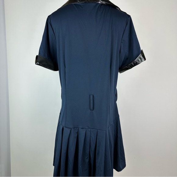 Police Costume Dress Stretch Pleated Skirt Navy Black Plus Size 18/20 - Picture 10 of 14